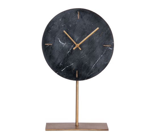 Horloge Sur Pied Marbre Noir 25 Cm