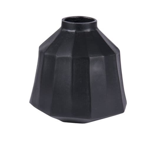 Vase Cannelle Juno Noir 23 Cm