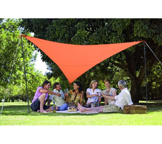 Pack Voile D'ombrage Triangulaire Camping Serenity 5m Terracota - Jardiline - Vk555 Terracotta