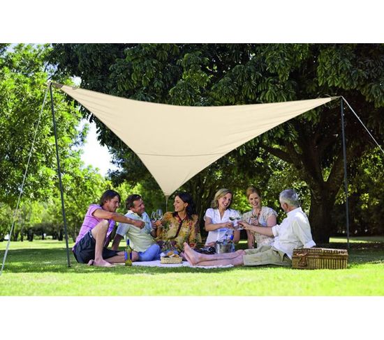 Pack Voile D'ombrage Triangulaire Camping Serenity 5m Sable - Jardiline - Vk555 Sable