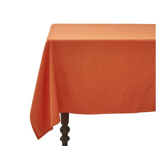 Nappe Rectangulaire Uni En Coton Orange 180x300
