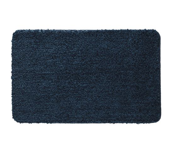 Asper - Tapis De Bain En Polyester Uni Bleu 50x80cm