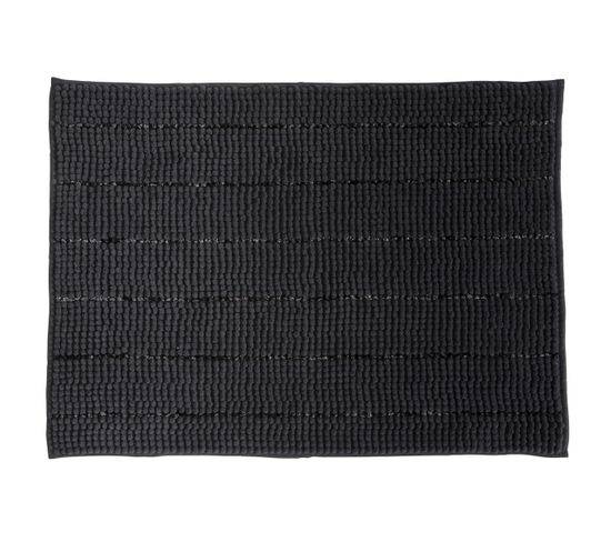 Stripy - Tapis De Bain En Polyester Uni Anthracite 50x70cm