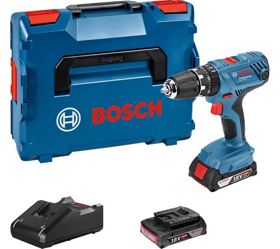 Perceuse Visseuse 18v Bosch Gsr 18v-21 + 2 Batteries 2ah + Chargeur + Coffret L-boxx - Bosch - 06019