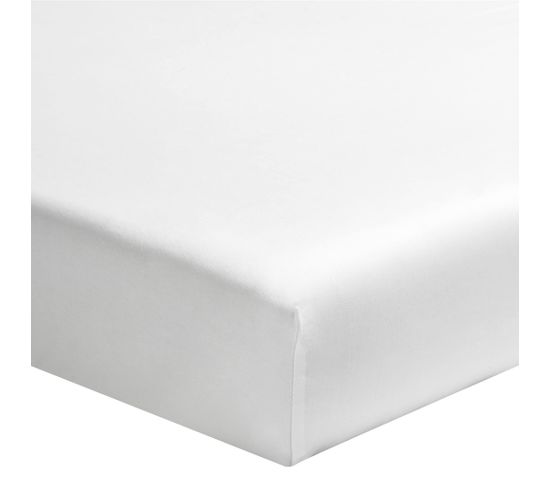 Drap Housse Percale Bonnet 30 Made In France Blanc 80x190