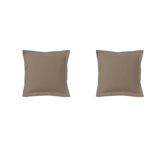 Taie D'oreiller Bio Made In France (lot De 2) Taupe 65x65