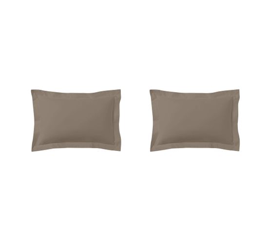 Taie D'oreiller Bio Made In France (lot De 2) Taupe 50x70