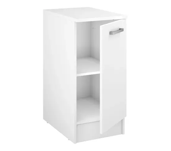 Ensemble Cuisine UNO - Blanc mat - L.220 cm vue de profil