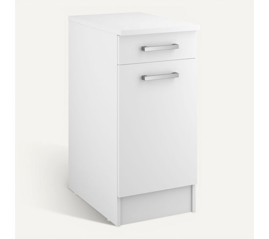 Ensemble Cuisine UNO - Blanc mat - L.220 cm vue 3/4