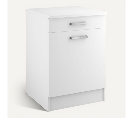 Ensemble Cuisine UNO - Blanc mat - L.220 cm vue 3/4