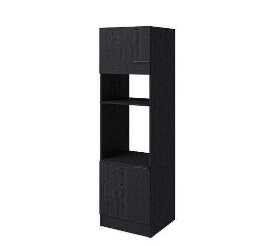 Ensemble Cuisine ANNA - Noir - Colonne L.240 cm vue de profil