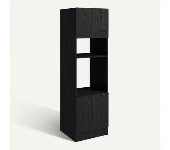 Ensemble Cuisine ANNA - Noir - Colonne L.240 cm vue 3/4