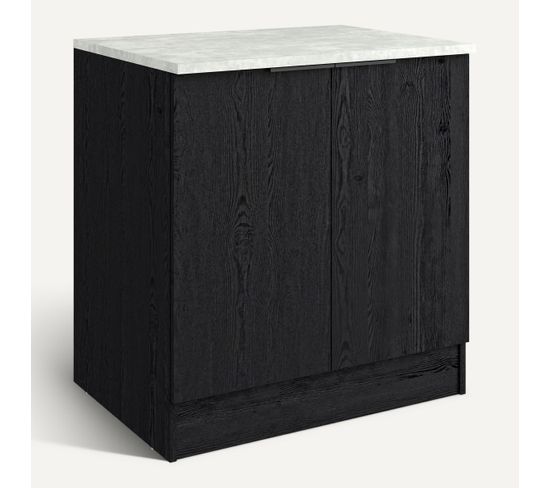 Ensemble Cuisine ANNA - Noir - Colonne L.240 cm vue 3/4