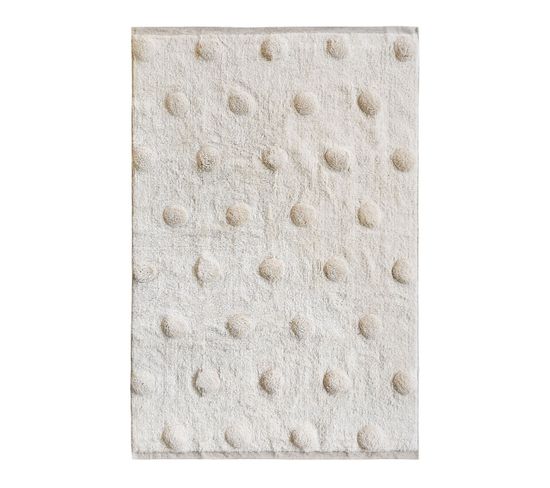 Tapis 100% Coton Motifs Gros Pois En Reliefs Naturel 100x150 - Kids Big Dots