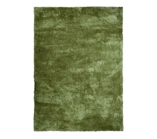Tapis À Poils Longs Toucher Laineux Vert Rouillé 120x170 - Cocoon