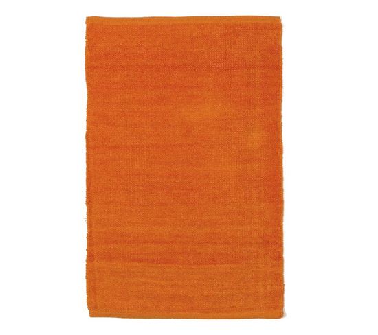 Tapis En Coton Extra-doux Orange 85x55 - Chenille