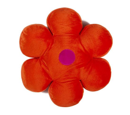 Coussin En Suédine En Forme De Fleur Orange Diam.65 - Gonzo Flower