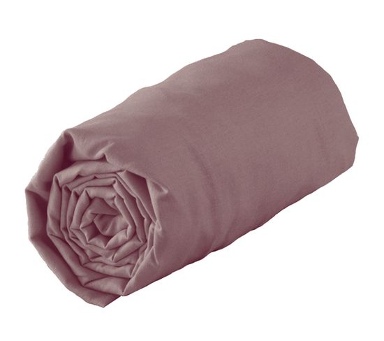 Drap Housse Uni En 100% Coton - 140x190 Cm - Rose Blush