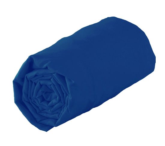 Drap Housse Uni En 100% Coton - 140x190 Cm - Bleu Encre