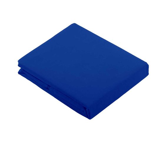 Drap Plat Uni En 100 % Coton - 180x290 Cm - Bleu Encre