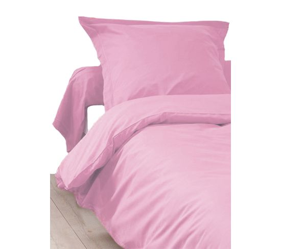 Housse De Couette Coton Made In France Rose 140x200