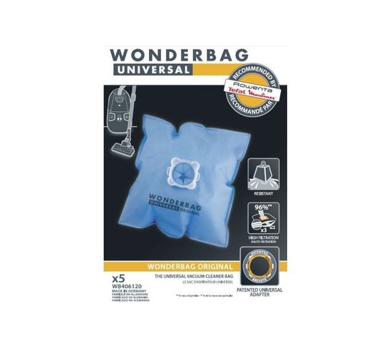 Sac aspirateur ROWENTA Wonderbag Classic x 5 WB105