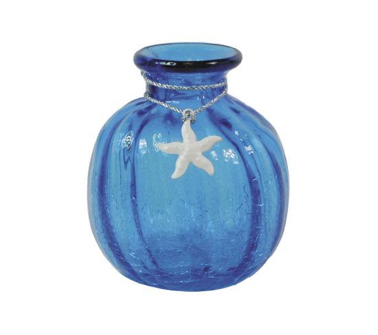 Vase En Verre Teinté Bleu