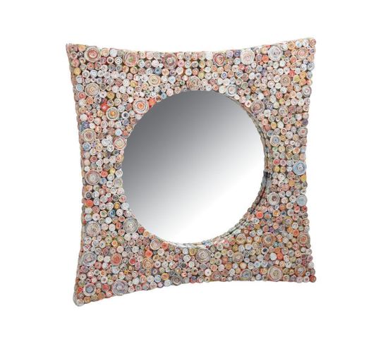 Miroir Carré Incurvé En Papier Recyclé