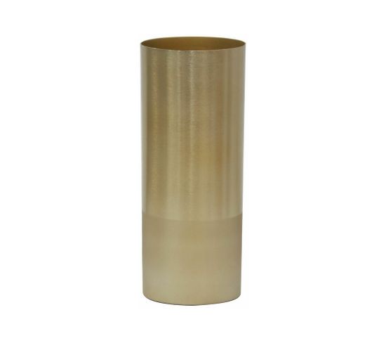Vase Cylindrique En Métal Doré Petit Modèle
