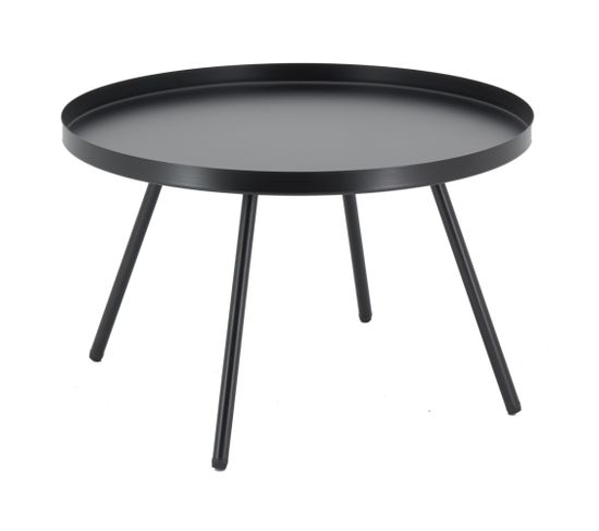 Table Basse En Métal Ø 50 H 31.5 Noir
