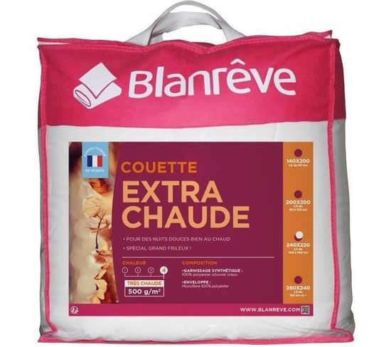 Couette Extra Chaude En Microfibre - 220 X 240 Cm - Blanc