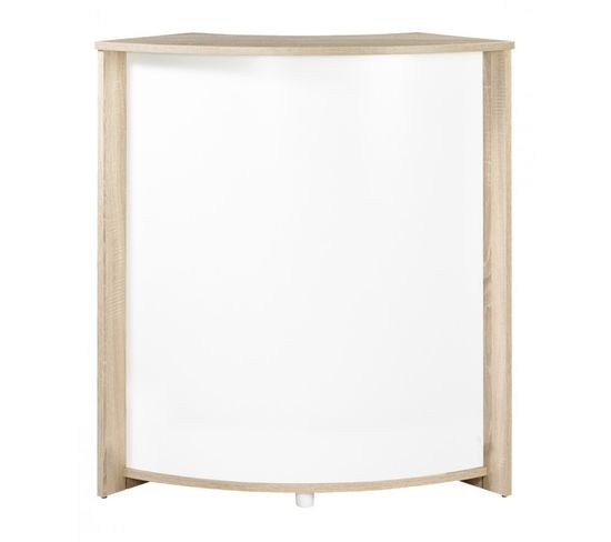 Meuble-comptoir Bar Chêne 3 Niches 96,7 X 104,8 X 44,9 Cm - Coloris: Blanc