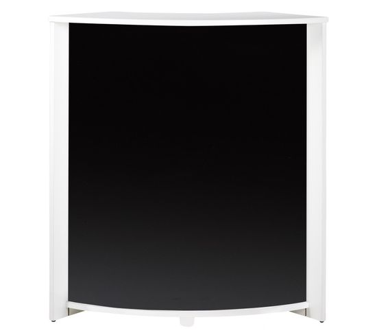 Meuble Comptoir Meuble Bar 96 Cm Face Noire 3 Niches 96,7 X 104,8 X 44,9 Cm - Coloris: Blanc