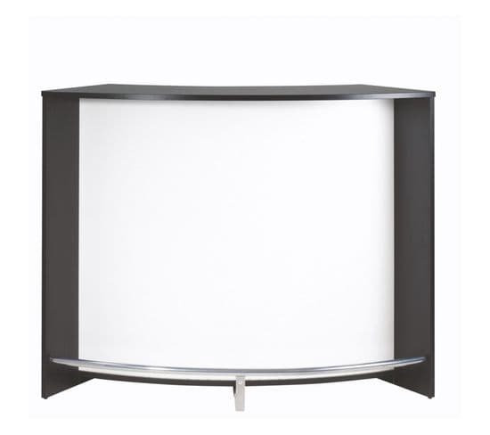Meuble Bar Comptoir D'accueil Noir 3 Tablettes 134,5 X 104,8 X 55,3 Cm - Coloris: Blanc