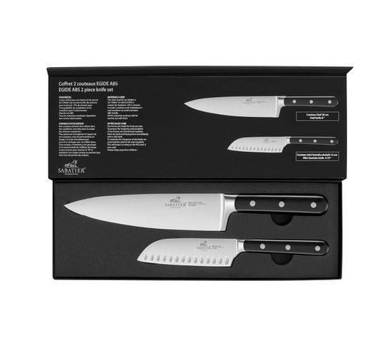Coffret 2 Couteaux Egide Abs Mini Santoku 12cm + Cuisine 20cm - 764480
