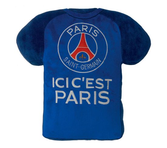 Coussin Forme Maillot Velours Brodé 100% Polyester Psg Maillot 3dx36cm