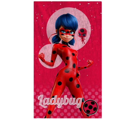 Drap De Plage Imprimé 100% Coton, Miraculous Ladybug Supergirl 70x120cm