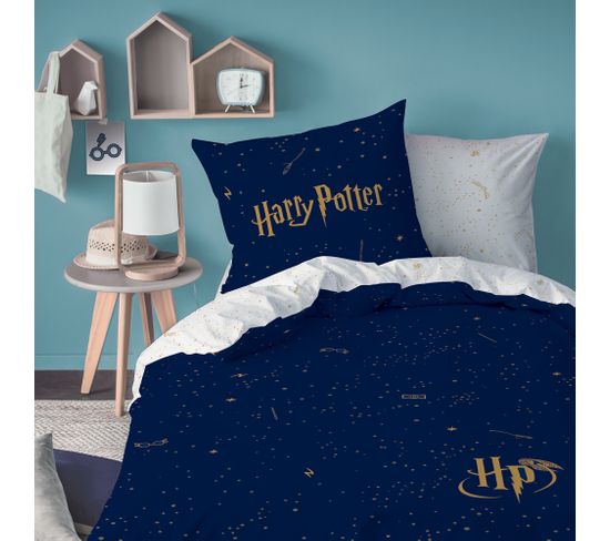Parure De Lit Imprimée 100% Coton, Harry Potter Iconic 140x200+63x63cm