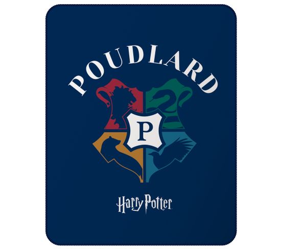 Plaid Polaire Imprimé 100% Polyester, Harry Potter Blason 110x140cm