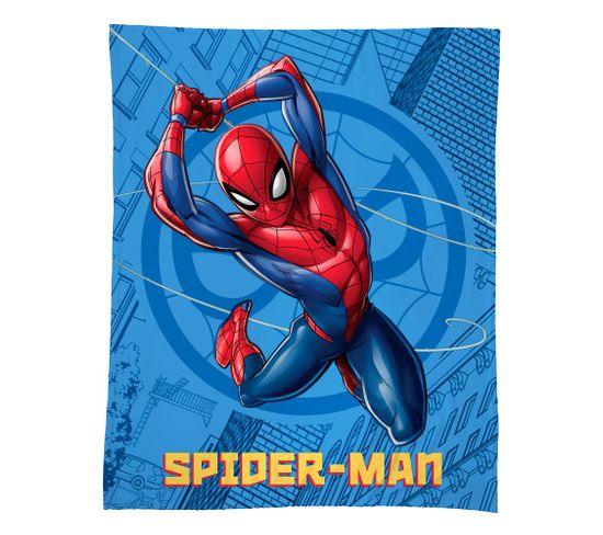 Plaid Polaire Tout Doux Imprimé 100% Polyester, Spiderman Action 125x150cm