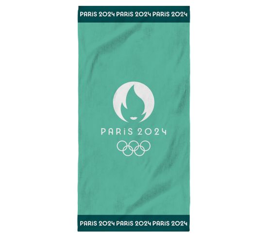 Drap De Plage Imprimé 100% Coton, Paris 2024 Jeux Olympiques Vainqueur 75x150cm
