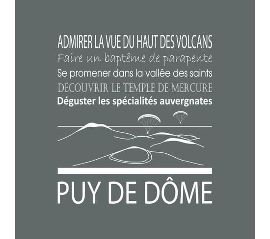 Tableau Sur Toile Puy-de-dôme Gris 30x30 Cm