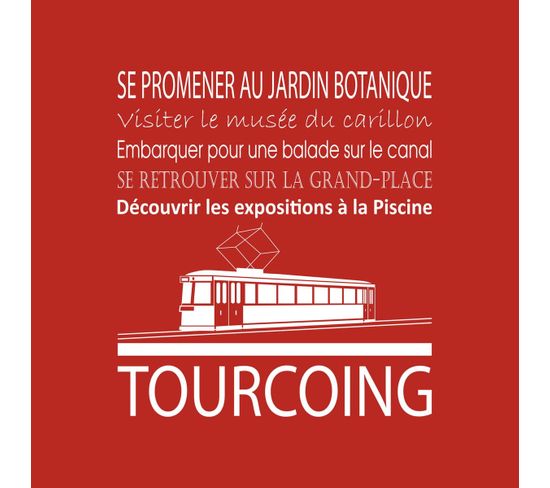Tableau Sur Toile Tourcoing Rouge 30x30 Cm