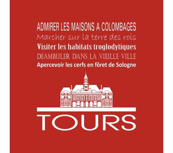 Tableau Sur Toile Tours Rouge 30x30 Cm
