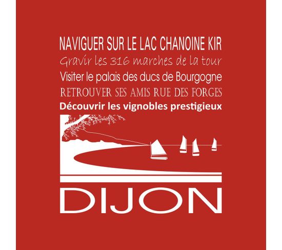 Tableau Sur Toile Dijon Rouge 30x30 Cm