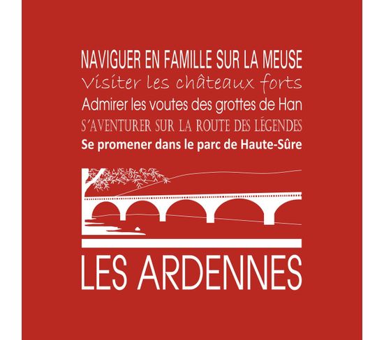 Tableau Sur Toile Les Ardennes Rouge 30x30 Cm