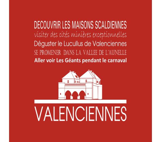 Tableau Sur Toile Valenciennes Rouge 30x30 Cm
