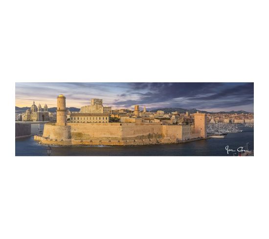 Tableau Sur Toile Vieux Port De Marseille Soir 30x97 Cm
