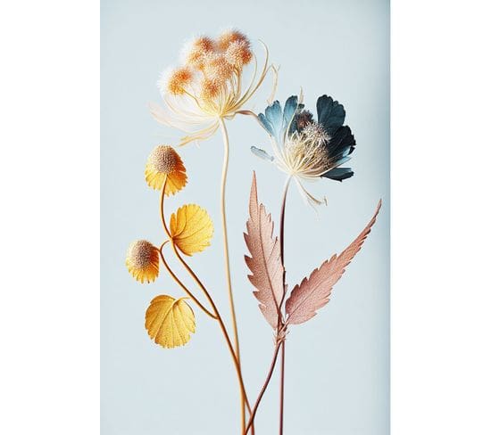 Tableau Sur Verre Fleur Colorée 30x45 Cm