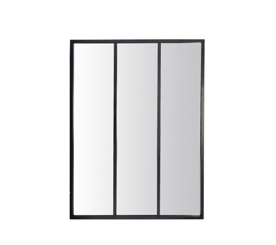 Louvil - Miroir Verrière En Métal 90x120 Cm - Couleur - Noir